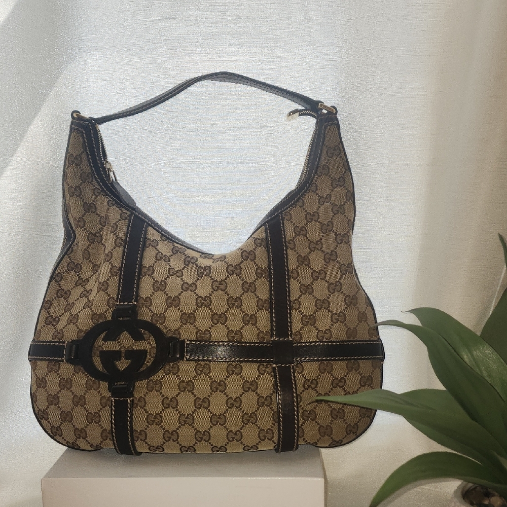 Gucci Tan and Brown Hobo Bag